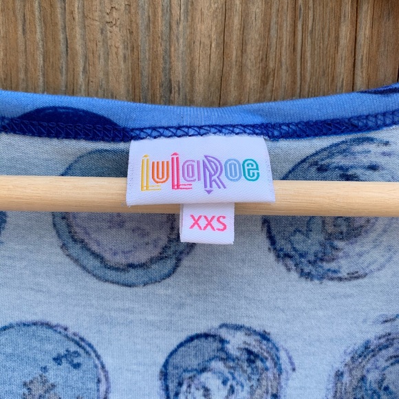 Lularoe Nicole Dotted Blue Midi Dress XXS - Picture 4 of 7